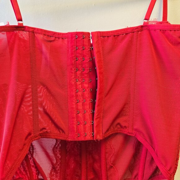 NWT Urban Outfitter Modern Love Corset Bustier Coquette Lingerie Top Red Devil C - Picture 4 of 9